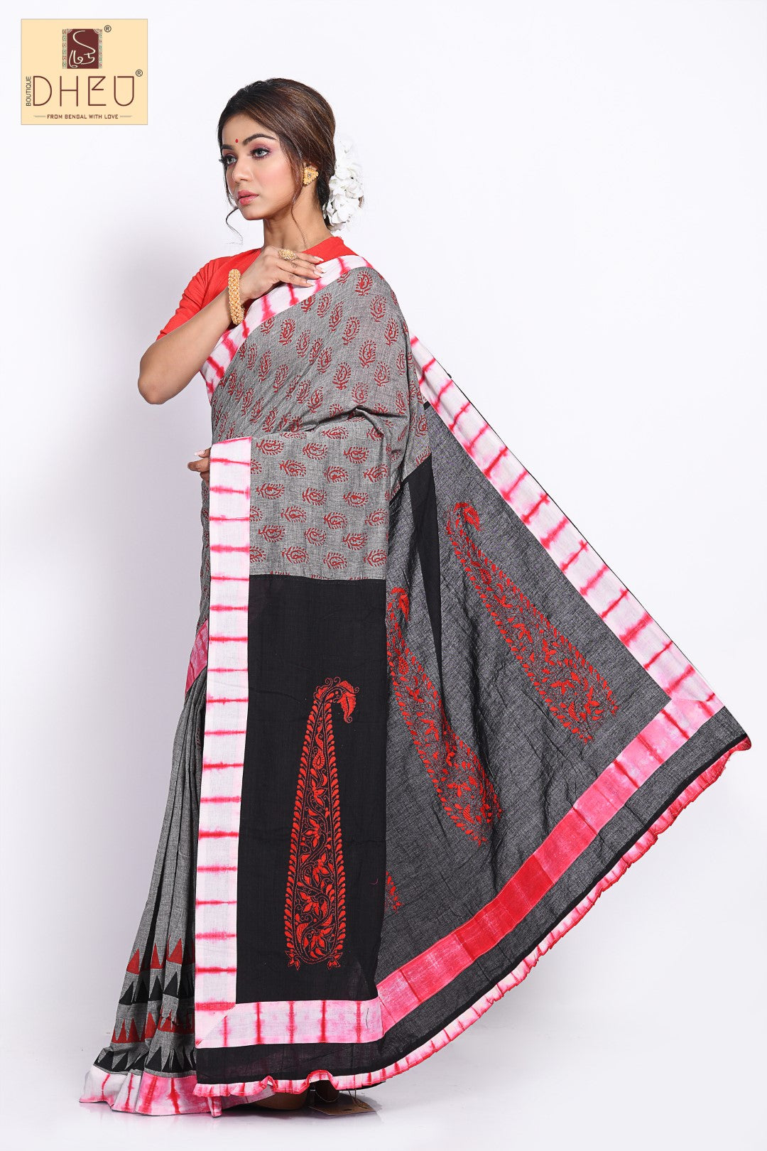 Dheu Exclusive- Handcrafted Fusion Saree