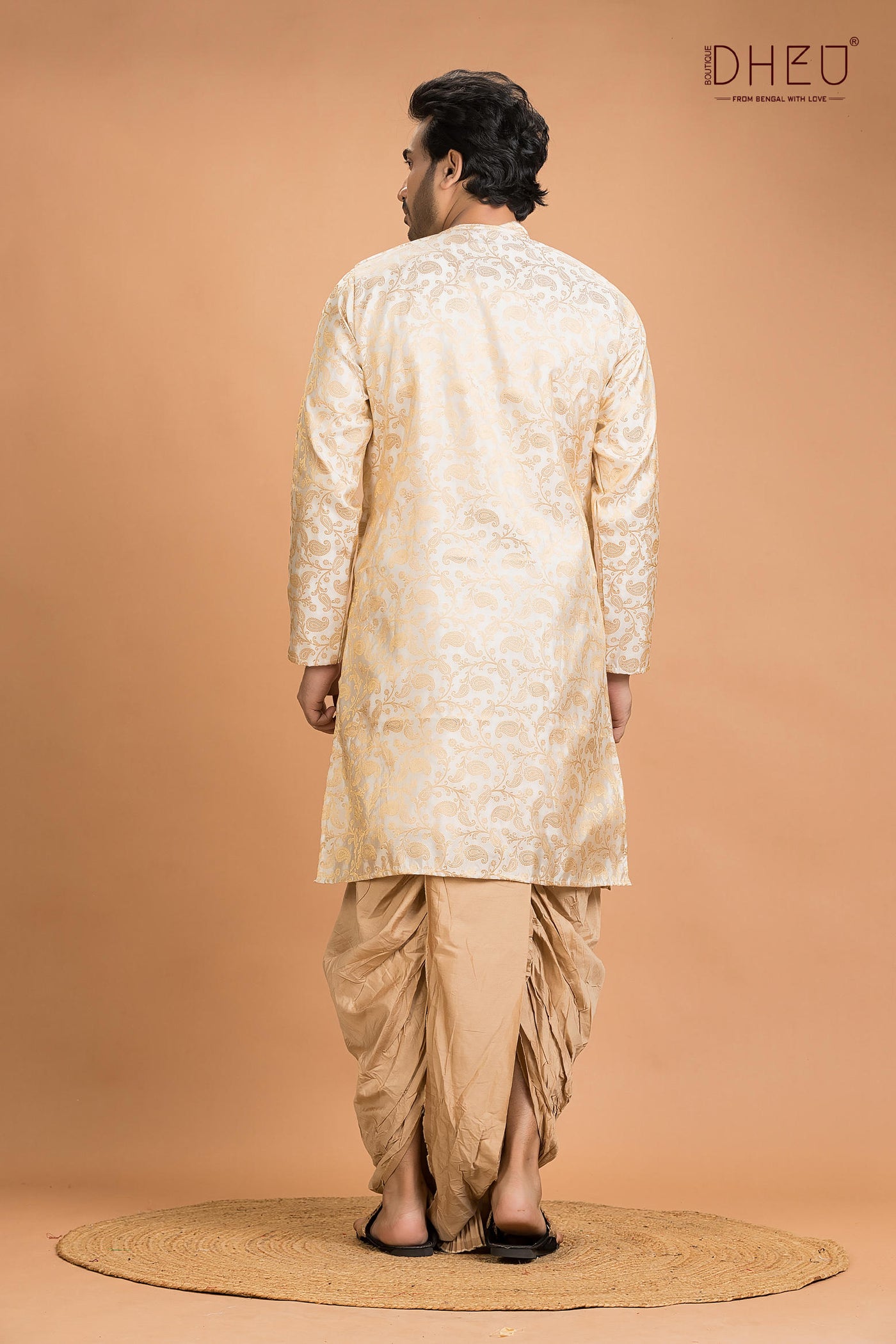 Exclusive Benarasi Chanderi Silk Kurta Dhoti(Optional) Set