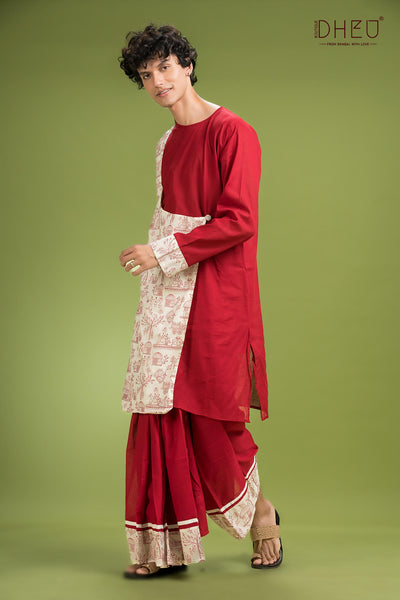Dheu Exclusive Designer Kurta Dhoti(Optional) Set