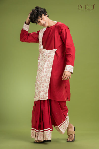 Dheu Exclusive Designer Kurta Dhoti(Optional) Set