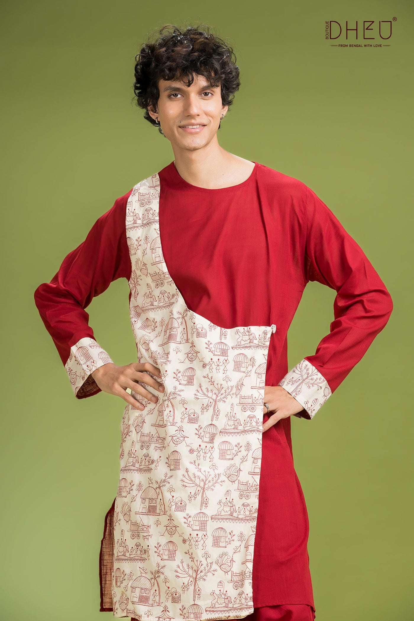 Dheu Exclusive Designer Kurta Dhoti(Optional) Set