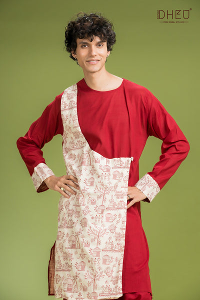 Dheu Exclusive Designer Kurta Dhoti(Optional) Set