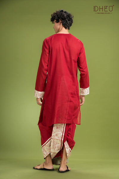 Dheu Exclusive Designer Kurta Dhoti(Optional) Set