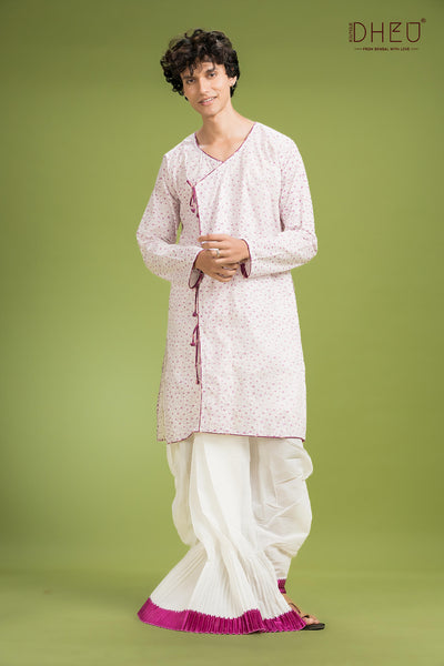 Dheu Exclusive Printed Kurta Dhoti(Optional) Set