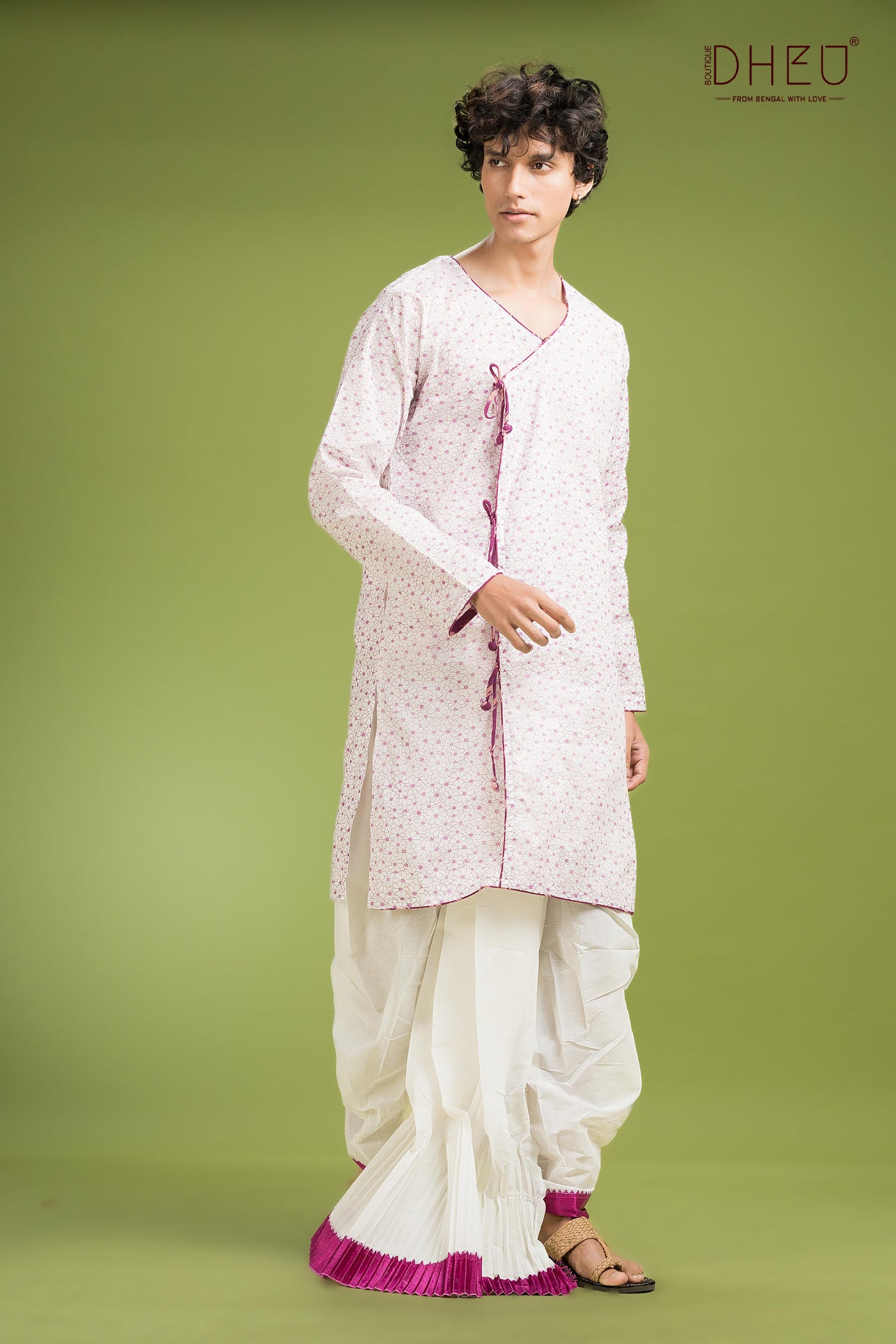 Dheu Exclusive Printed Kurta Dhoti(Optional) Set
