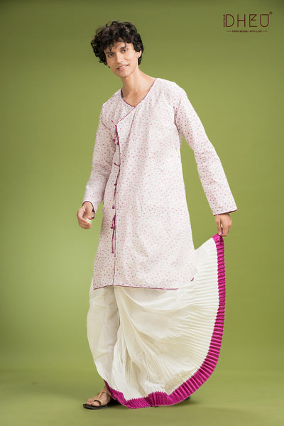 Dheu Exclusive Printed Kurta Dhoti(Optional) Set