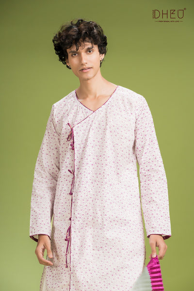 Dheu Exclusive Printed Kurta Dhoti(Optional) Set