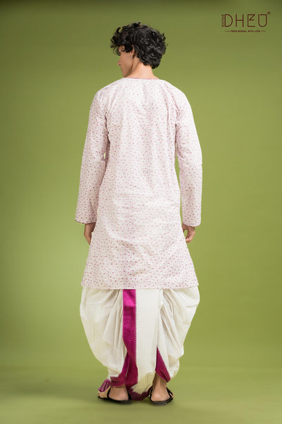 Dheu Exclusive Printed Kurta Dhoti(Optional) Set