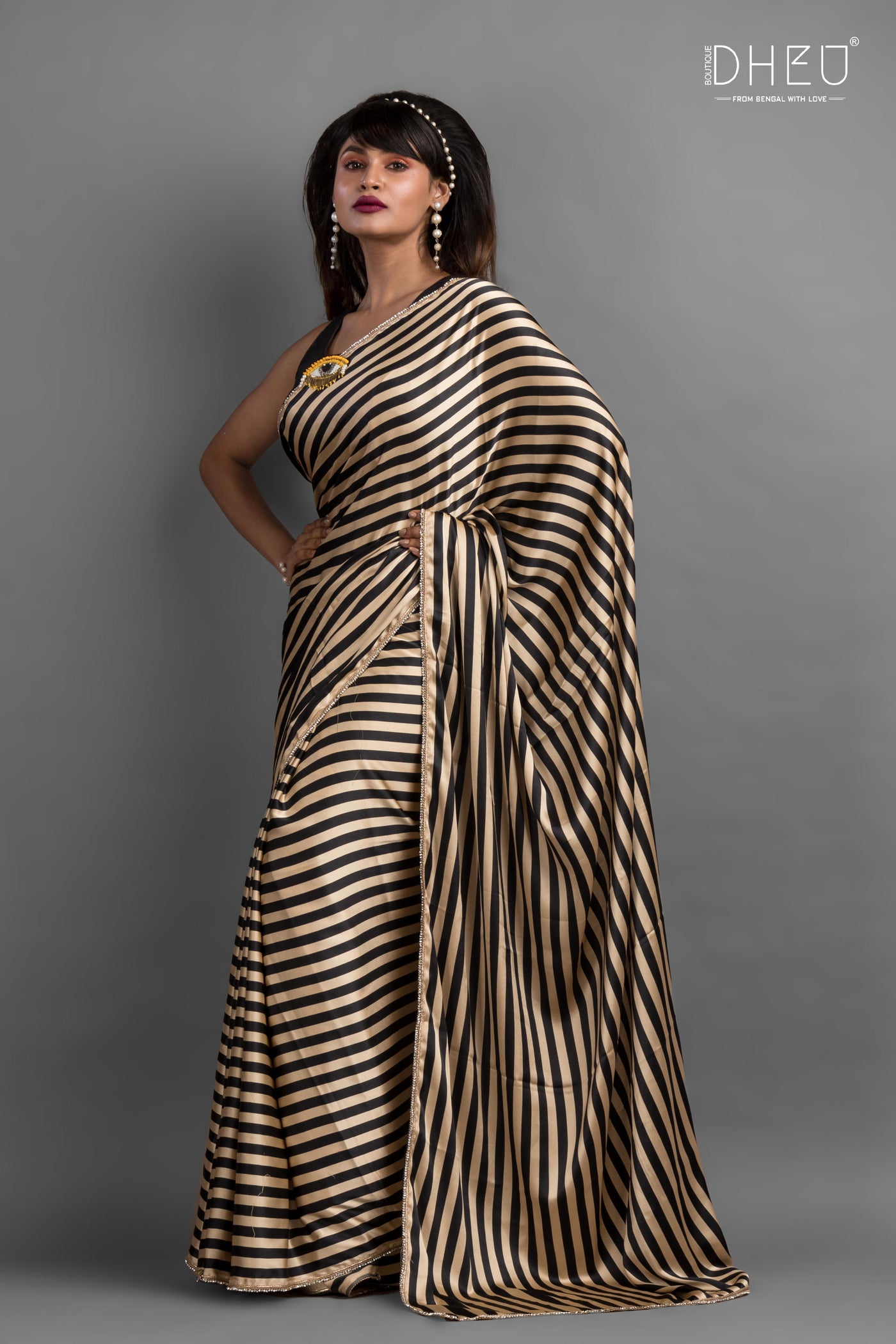Mona Darling- Dheu Exclusive Printed Satin Saree