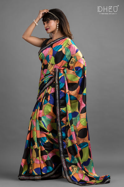 Trincus - Dheu Exclusive Printed Satin Saree