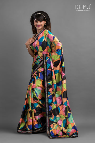 Trincus - Dheu Exclusive Printed Satin Saree