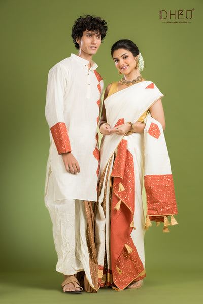 Dheu Exclusive Mekhela & Kurta Couple Set
