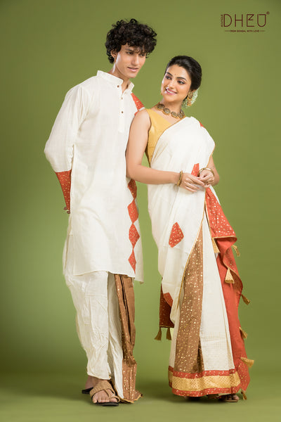 Dheu Exclusive Mekhela & Kurta Couple Set