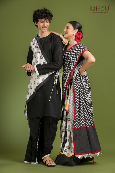 Dheu Exclusive Mekhela & Kurta Couple Set