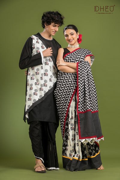 Dheu Exclusive Mekhela & Kurta Couple Set