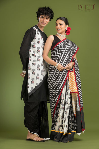 Dheu Exclusive Mekhela & Kurta Couple Set