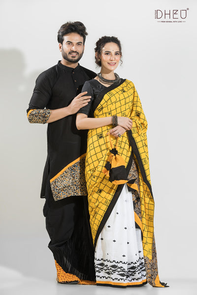 Dheu Exclusive Mekhela & Kurta Couple Set