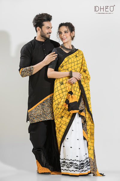 Dheu Exclusive Mekhela & Kurta Couple Set