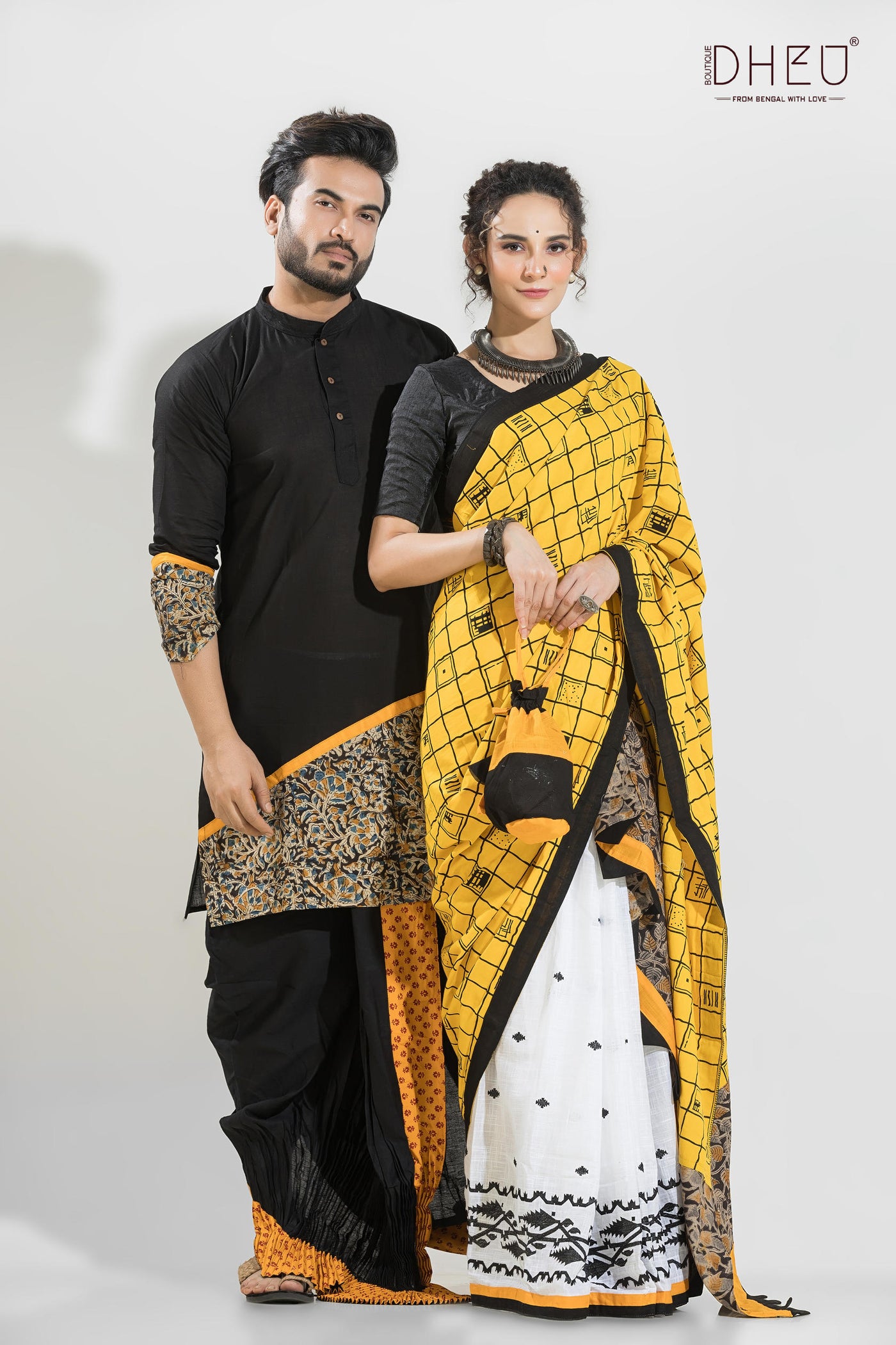Dheu Exclusive Mekhela & Kurta Couple Set