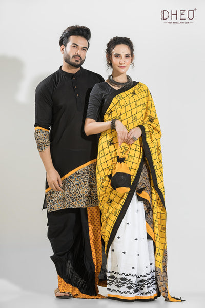Dheu Exclusive Mekhela & Kurta Couple Set