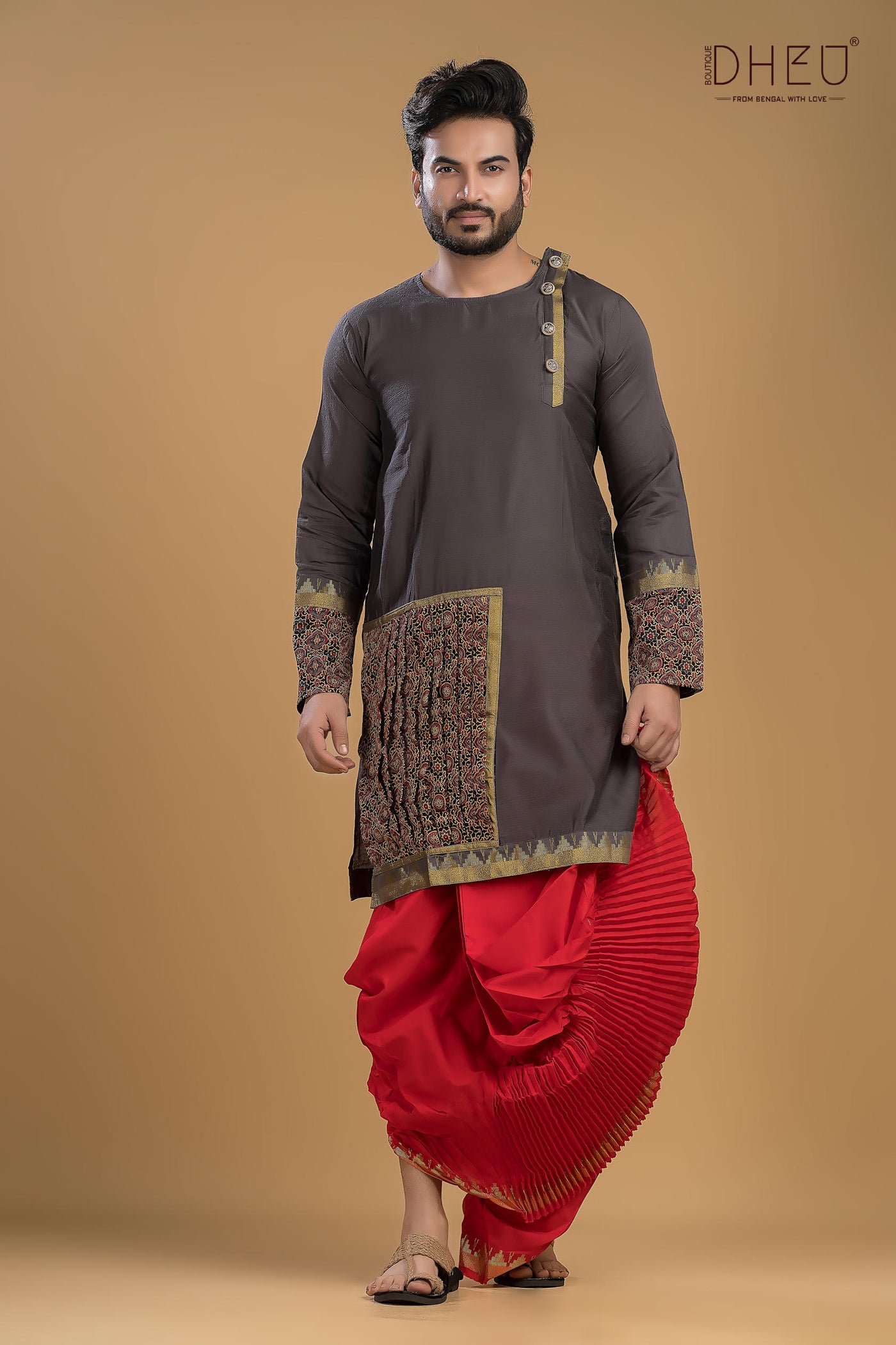 Dheu Exclusive Designer Kurta Dhoti(Optional) Set