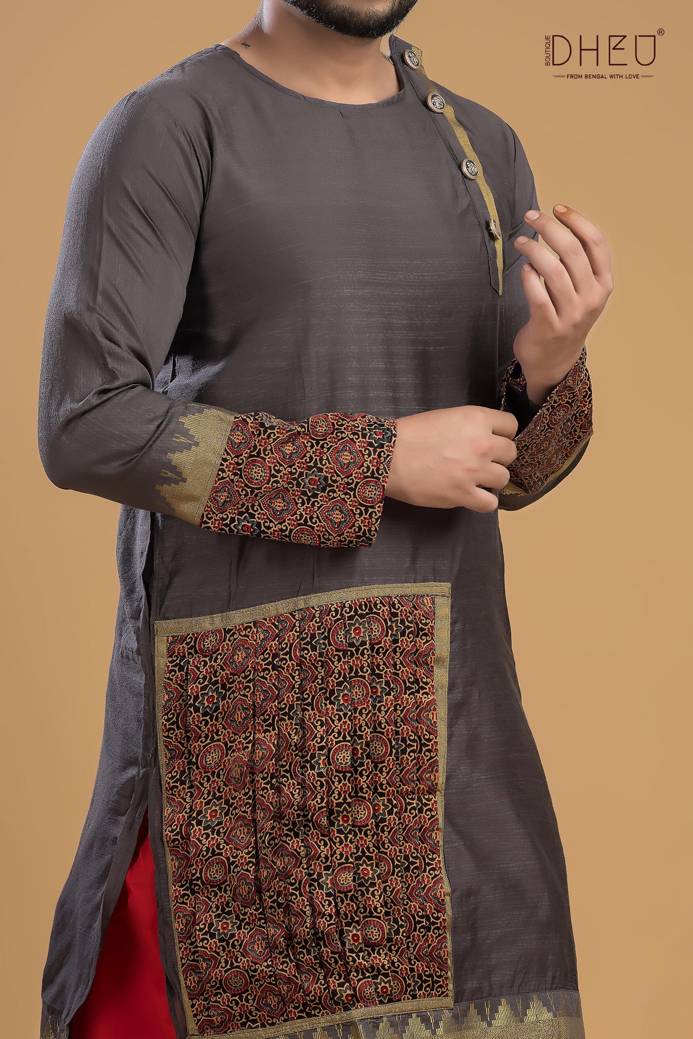 Dheu Exclusive Designer Kurta Dhoti(Optional) Set
