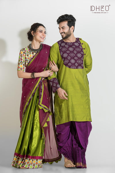 Dheu Exclusive Mekhela & Kurta Couple Set