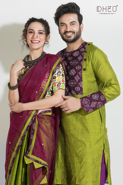 Dheu Exclusive Mekhela & Kurta Couple Set