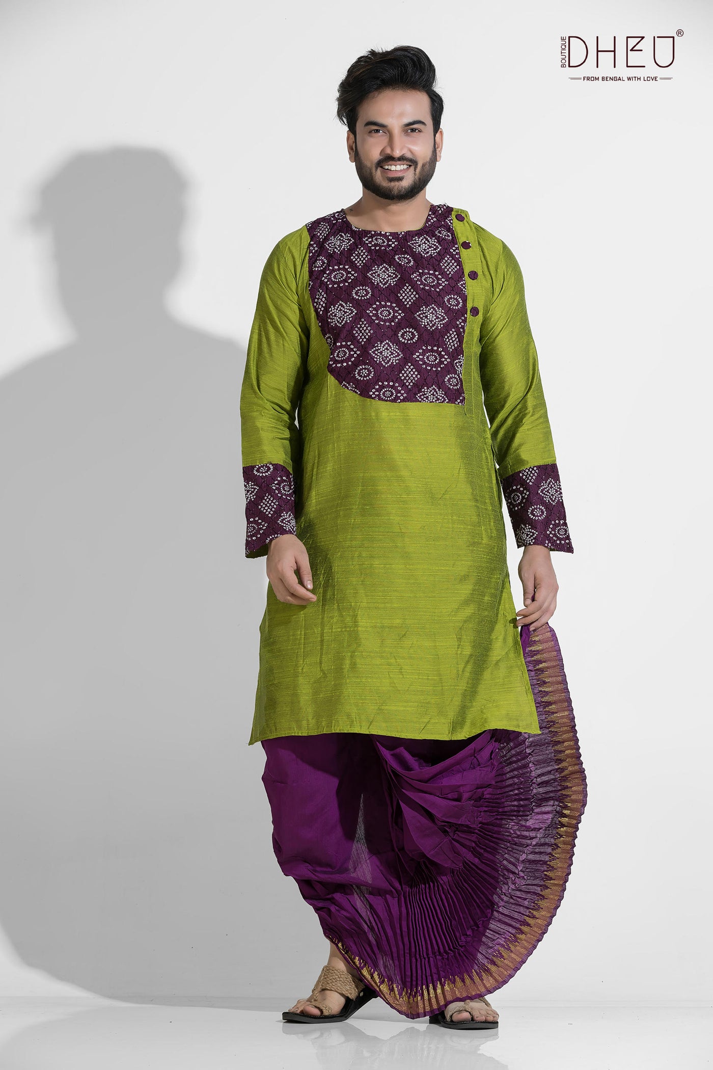 Dheu Exclusive Designer Kurta Dhoti(Optional) Set