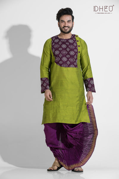 Dheu Exclusive Designer Kurta Dhoti(Optional) Set