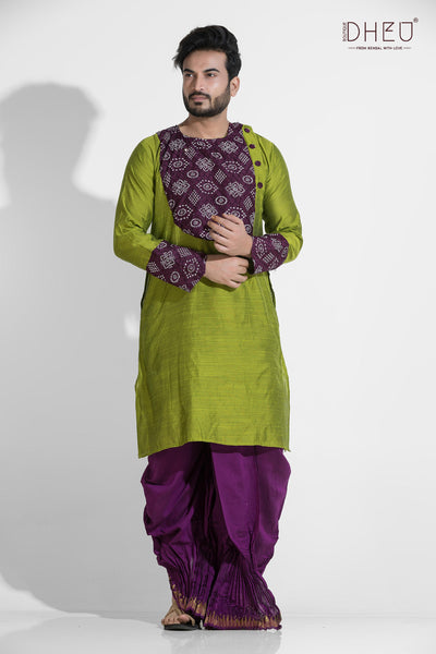 Dheu Exclusive Designer Kurta Dhoti(Optional) Set