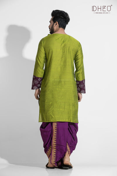 Dheu Exclusive Designer Kurta Dhoti(Optional) Set