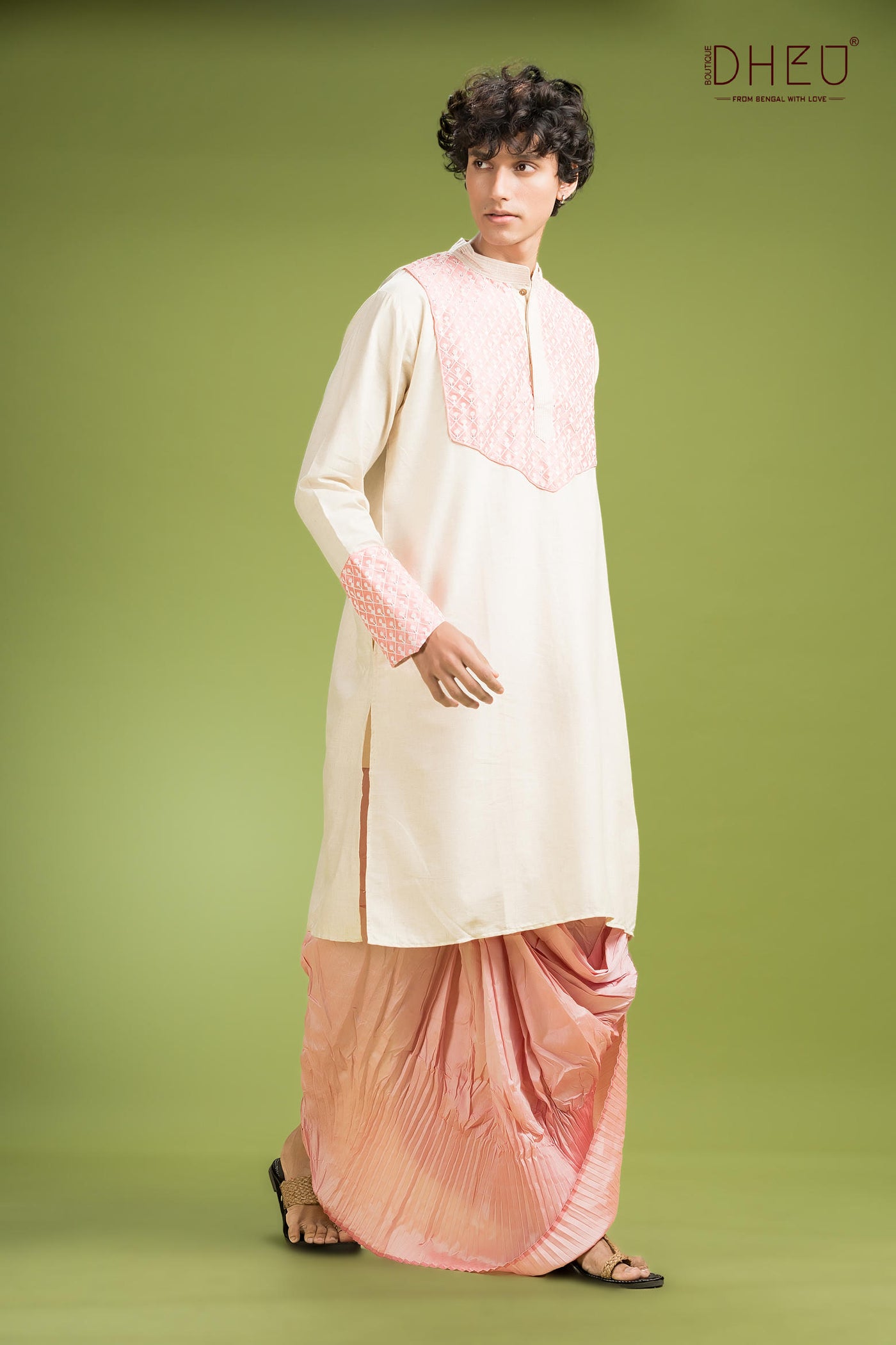 Dheu Exclusive Designer Kurta Dhoti(Optional) Set