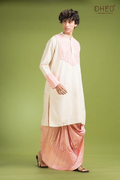 Dheu Exclusive Designer Kurta Dhoti(Optional) Set