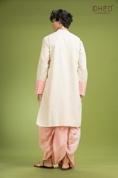 Dheu Exclusive Designer Kurta Dhoti(Optional) Set