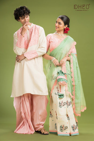Exclusive Designer Mekhela Couple Set