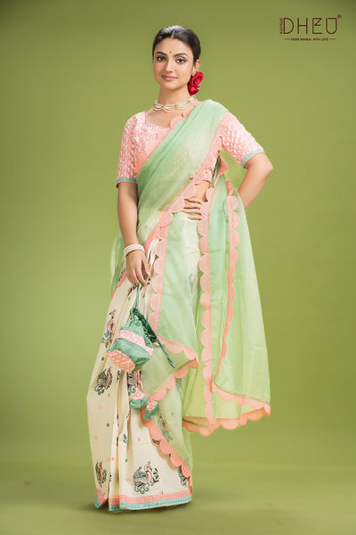 Designer Organza Mekhela Sador