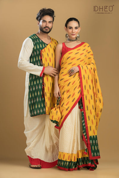 Dheu Exclusive Mekhela & Kurta Couple Set
