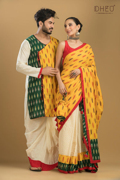 Dheu Exclusive Mekhela & Kurta Couple Set