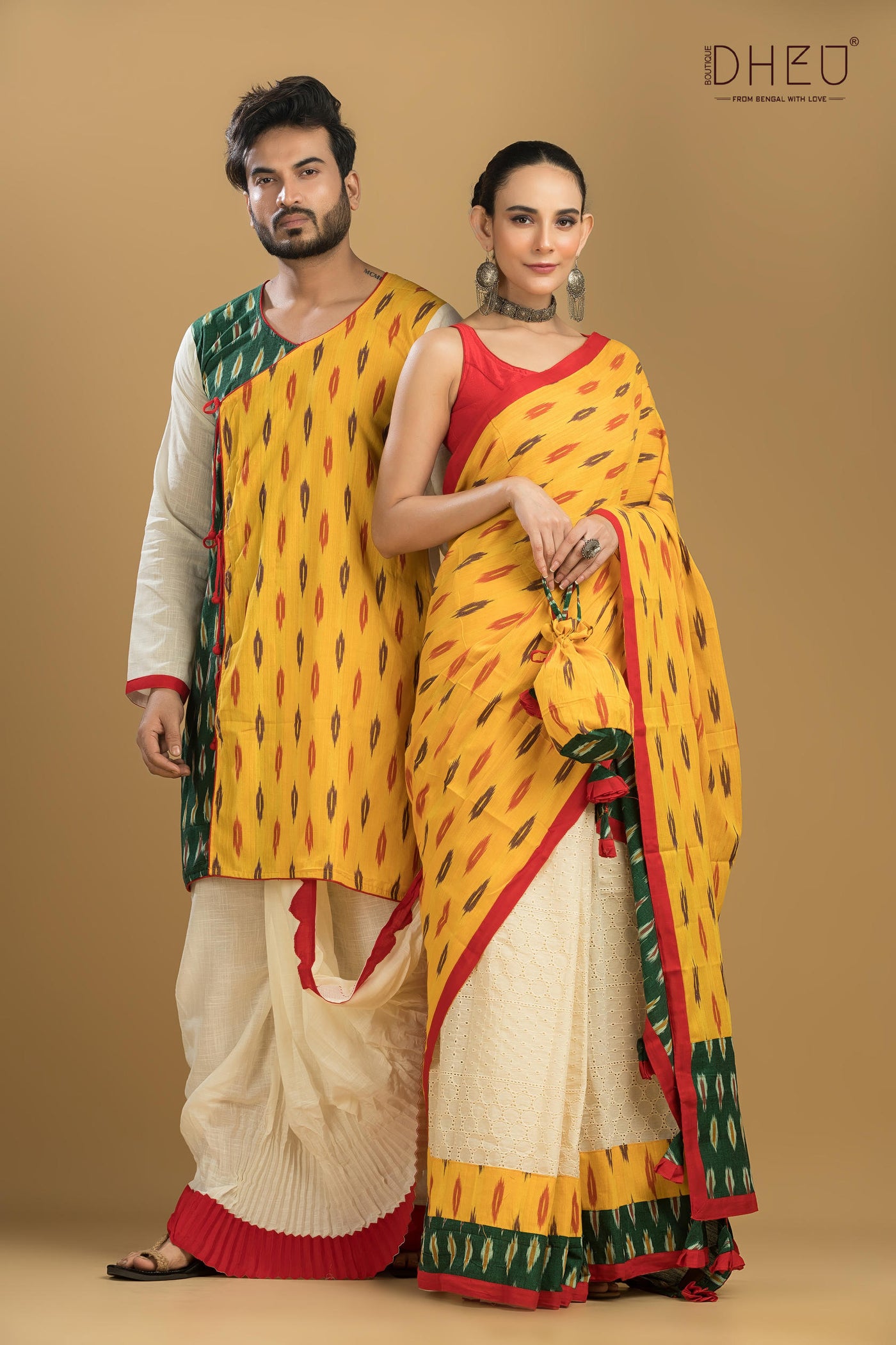 Dheu Exclusive Mekhela & Kurta Couple Set