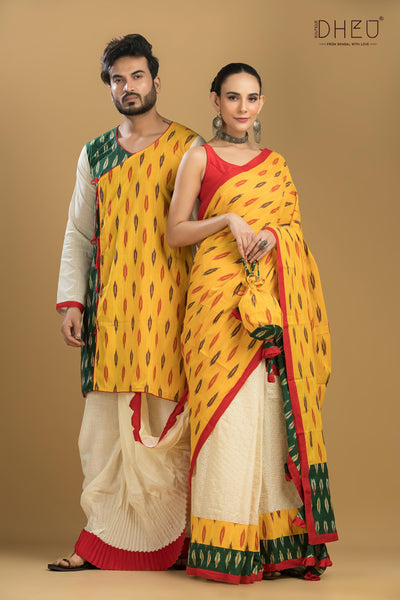 Dheu Exclusive Mekhela & Kurta Couple Set
