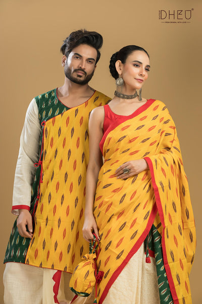 Dheu Exclusive Mekhela & Kurta Couple Set