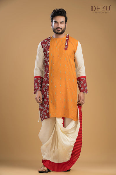 Tune in For Love-Saree-Kurta-Dhoti(Optional)Couple Set