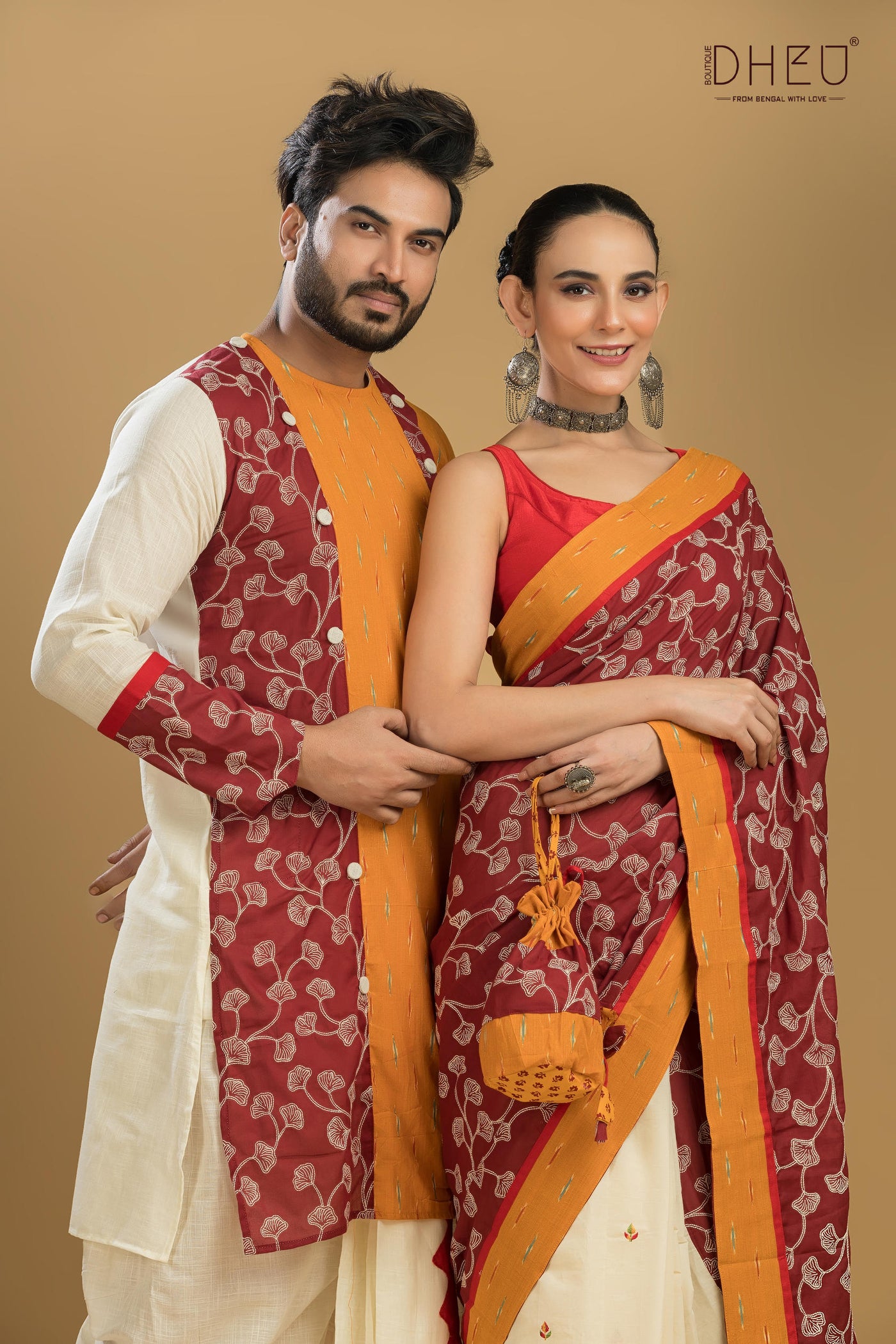 Tune in For Love-Saree-Kurta-Dhoti(Optional)Couple Set