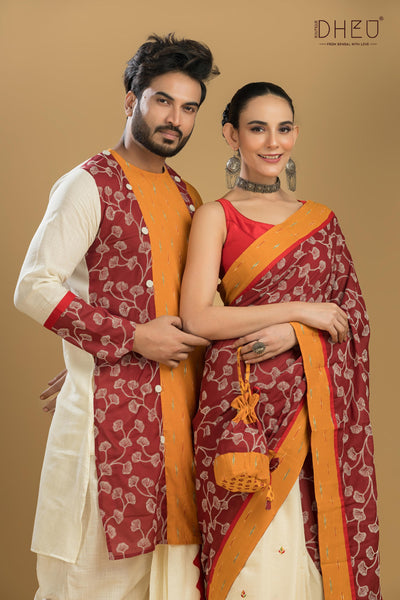 Tune in For Love-Saree-Kurta-Dhoti(Optional)Couple Set