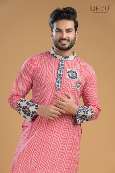 Exclusive Printed Cotton Men's Kurta