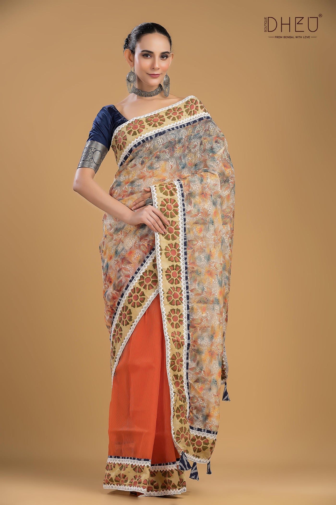 Designer Saree & Kurta Couple Set