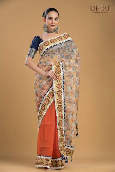 Designer Saree & Kurta Couple Set
