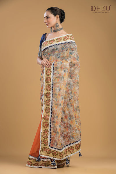 Designer Saree & Kurta Couple Set
