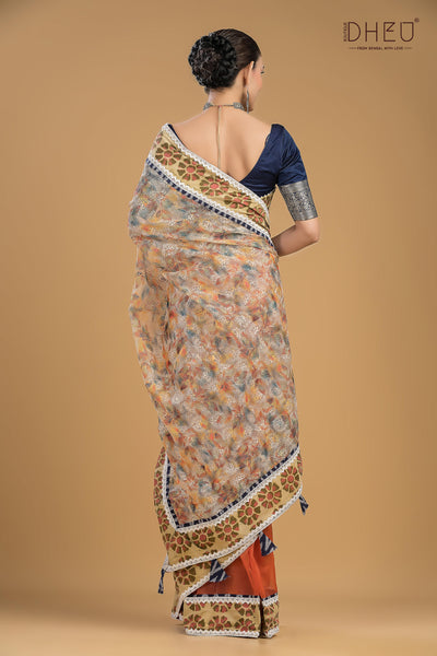 Designer Saree & Kurta Couple Set